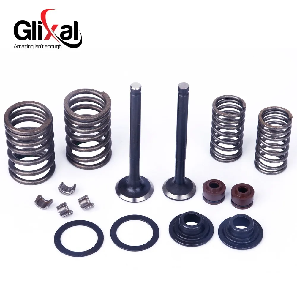 Glixal 139QMB 139QMA 50cc 60cc 80cc 100cc  INTAKE & EXHAUST Valves Set for Chinese GY6 Scooter Moped ATV Engine (69mm length)