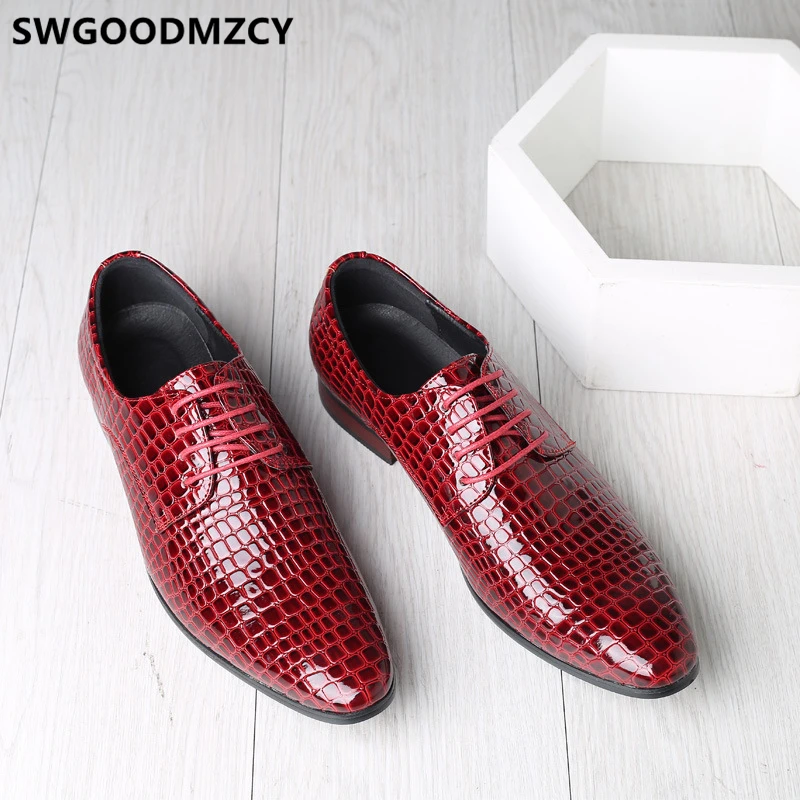 Oxford Shoes For Men Luxury Crocodile Shoes Men Formal Evening Dress Coiffeur Italian Brand Office Shoes Men Classic Plus Size