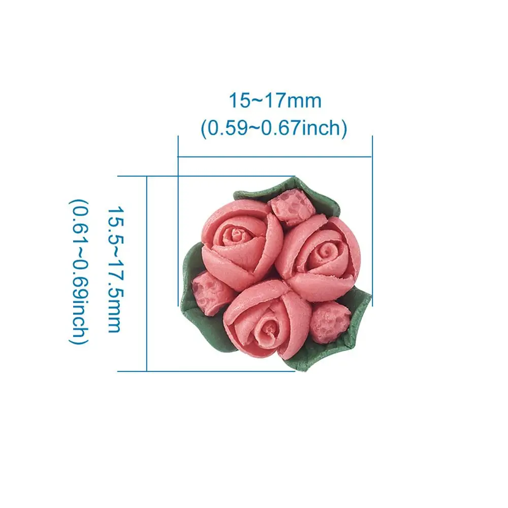 50pcs Handmade Porcelain Cabochons Chinese Clay Beads Flower DIY Jewelry Accessories Findings Handicrafts Supplies 3 style-size