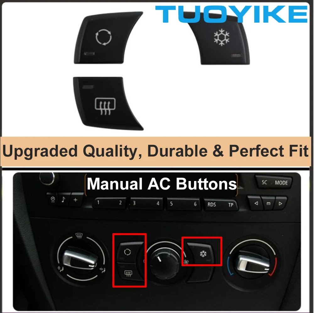 Air Conditioner AC Climate Control Switch Key Button Rotary Knob Cap For BMW 1 3 X1 X3 E81 E82 E87 E88 E90 E91 E92 E93 E84 F25