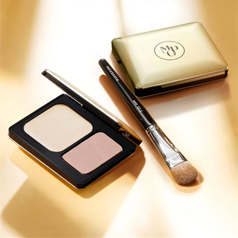 TTMaogeping Light and Shadow Shaping Highlighting Powder Integrated Contour Compact Matte Brightening Facial ConcealerTearGroove