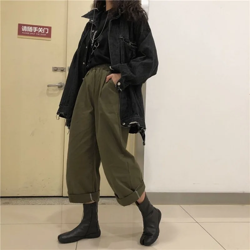 Women Pants Student Loose Ins Straight Korean Style Wide Leg Trousers Simple  Retro Kpop Ulzzang PopularHarajuku Leisure Daily