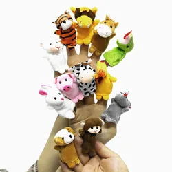 12 pcs/lot mini plush baby toy animal family finger puppets set zodiac boys girls finger puppets
