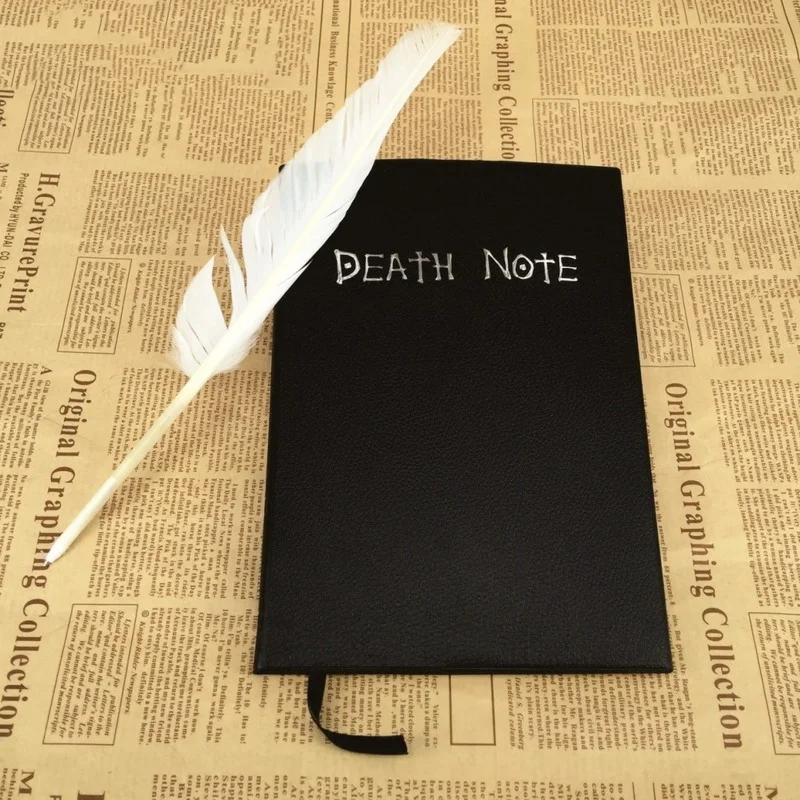 Juego de Cuaderno de Anime Death Note, diario de cuero coleccionable, cuaderno de la muerte, diario de escritura con tema de Anime grande, bolígrafo