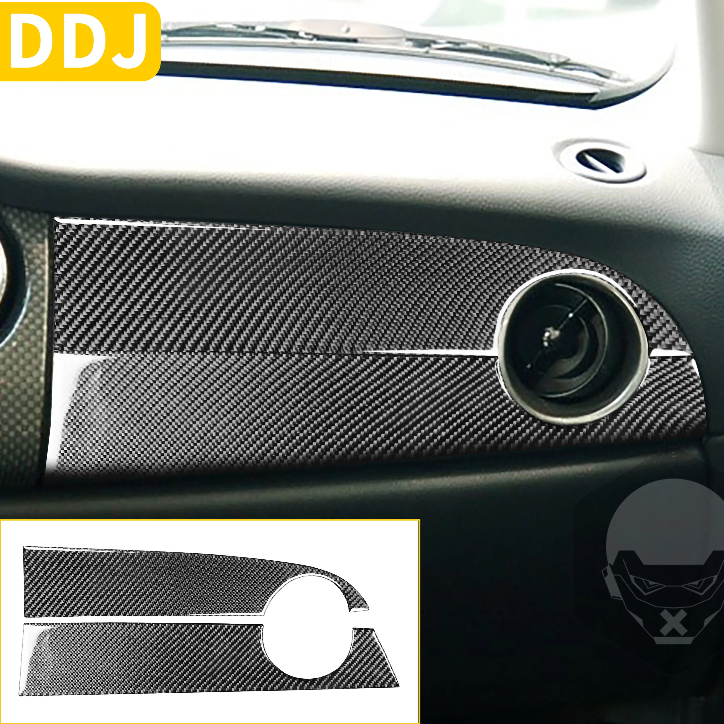 

For Mini Cooper S One Hatch R50 R53 2005 2006 Accessories Carbon Fiber Car Co-pilot Dashboard Panel Air Vent Frame Cover Sticker