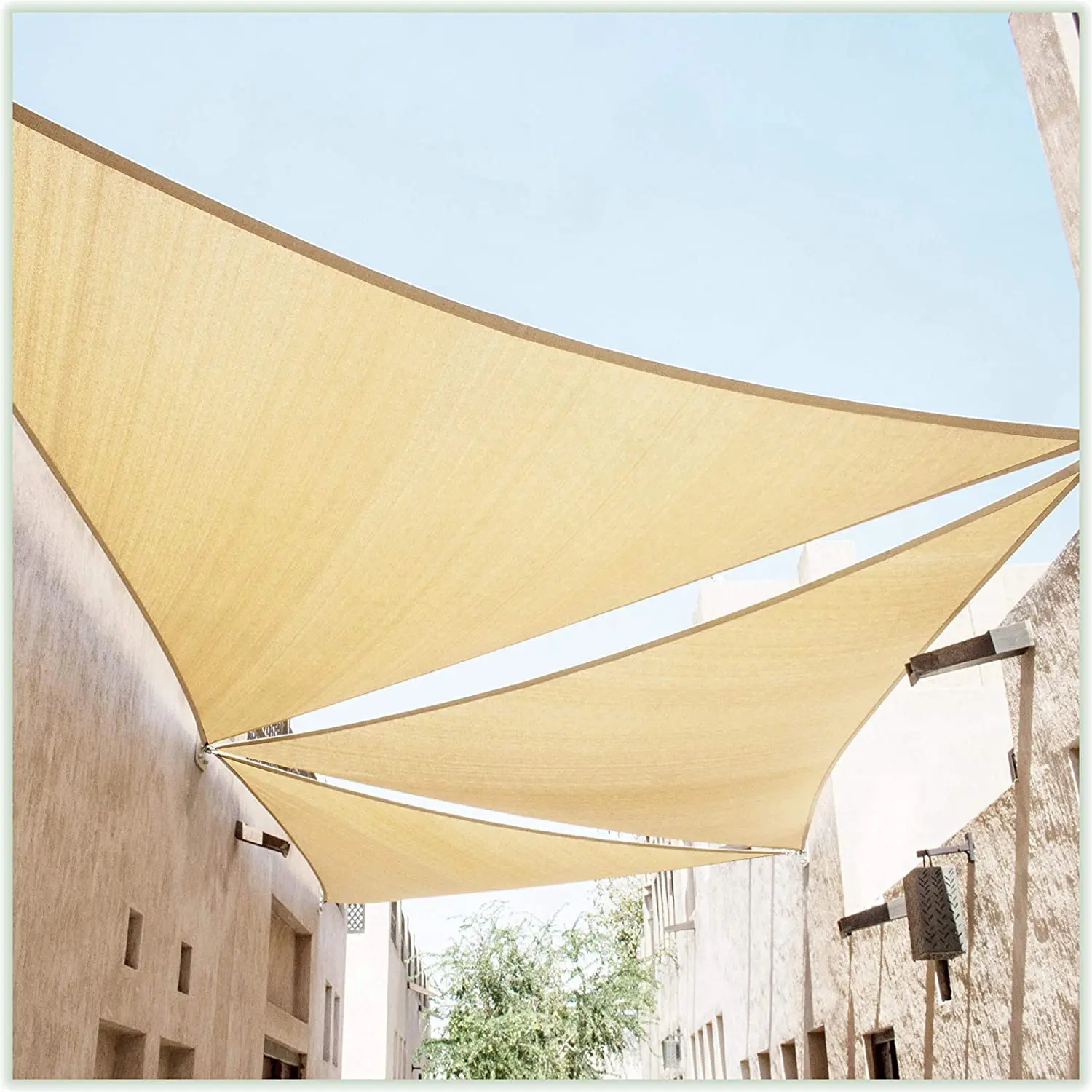 Toldo impermeable Oxford para Patio, vela de sombra, forma triangular derecha