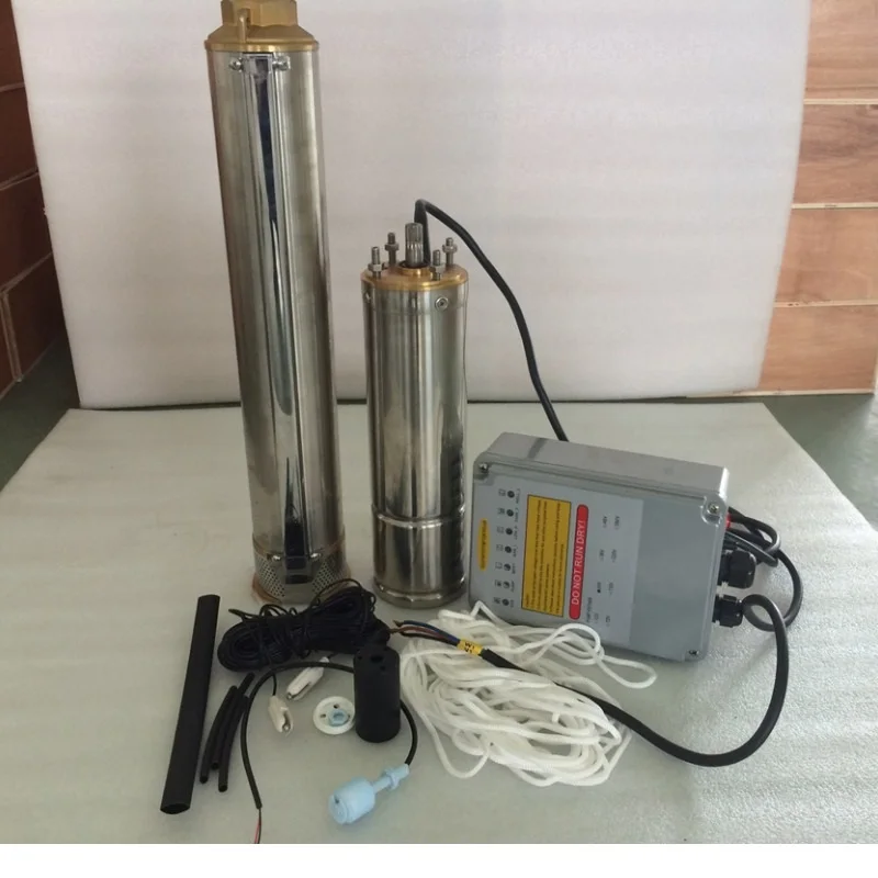 Free Shipping Solar Water Pump Submersible Borehole Pump With MPPT Controller 4SPC5.0/28-D24/250