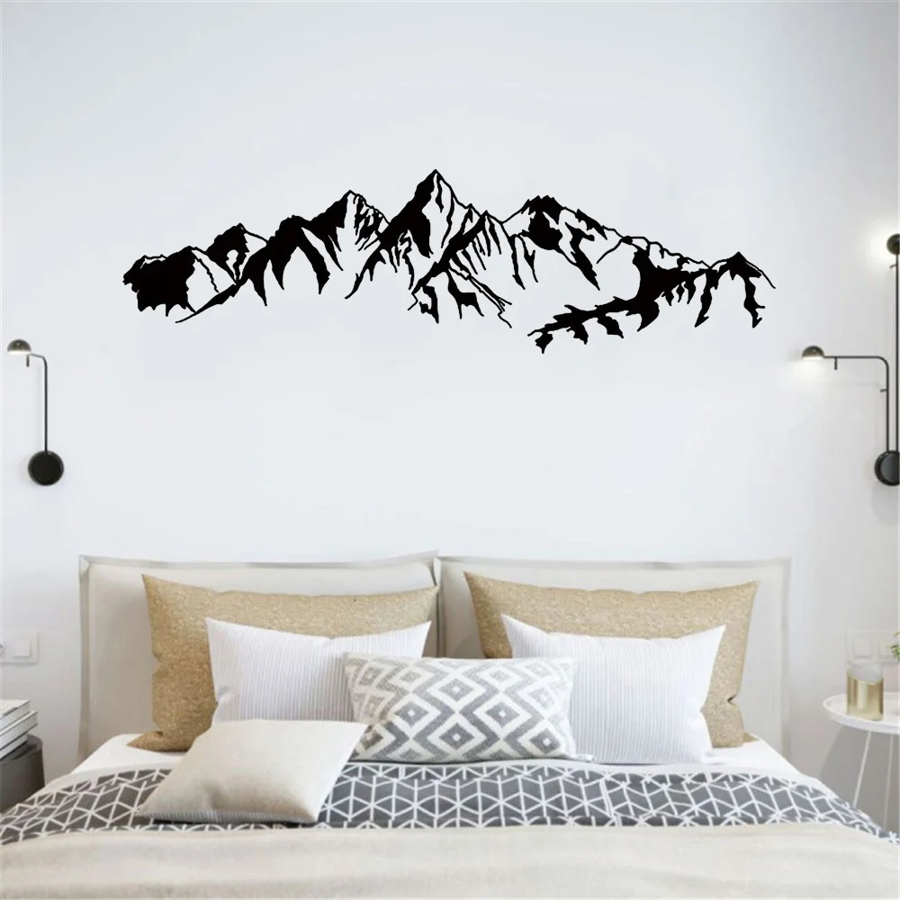 Mountain range carved Wall Sticker for Living room bedroom bed background decoration art decals door decor Pvc stickers