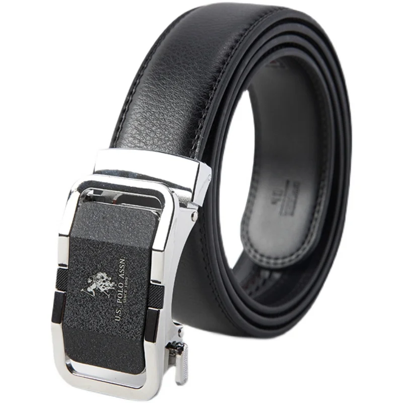 Us Polo Assn Men\'s Cowhide Belt Business Casual Formal Wear Fashion Youth Wild Tide Brand New Belt