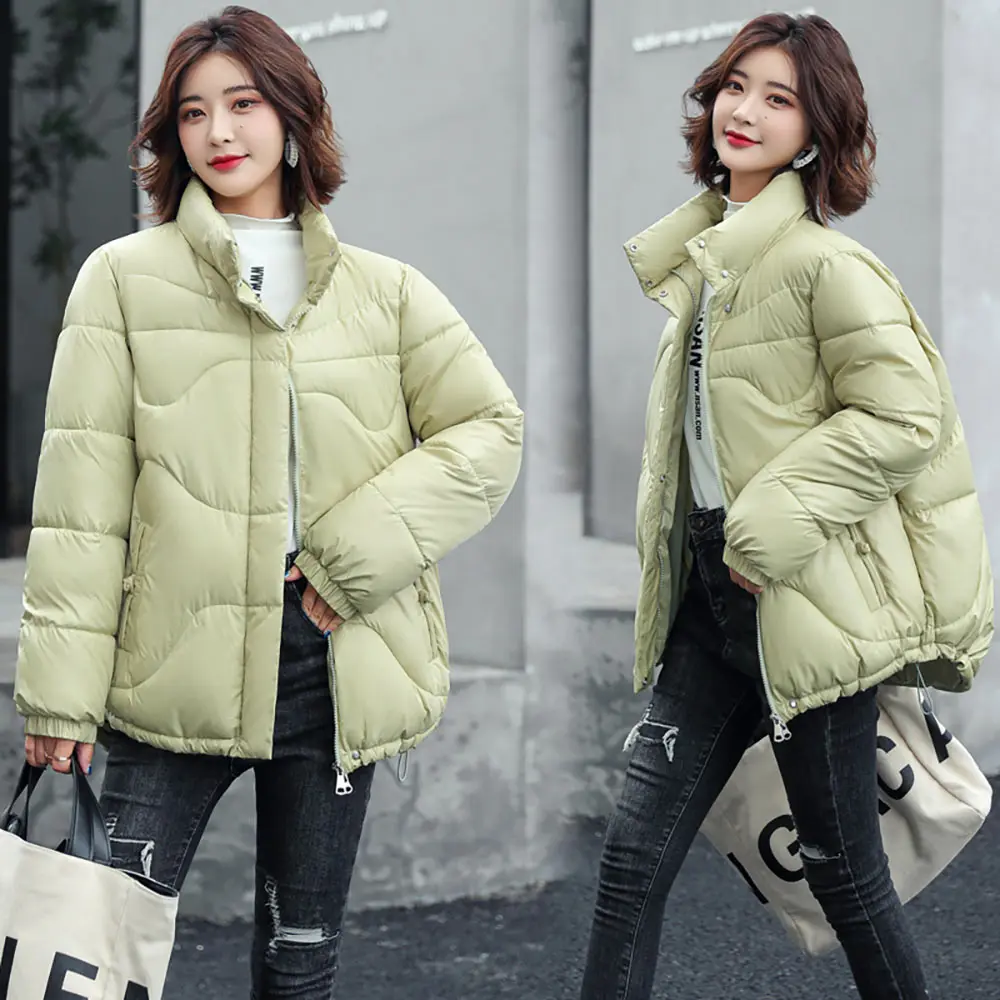 Vielleicht Winter Jacket Women Stand Collar Female Parkas Thicken Outerwear Solid Winter Coat Short Cotton Padded Women Clothing
