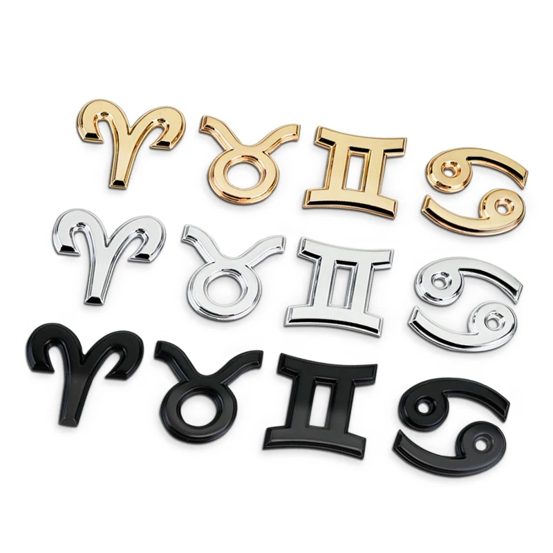 

Noizzy Zodiac Charms Sign Ho Cancer Aries Gemini Taurus Leo Virgo Car Emblem Motorcycle Auto Sticker for Women Accessories