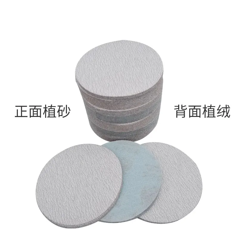 50pcs 5 Inch 125mm White Round Dry Scrub Sandpaper Disk Sand Sheets Grit 60-600 Hook Loop Sanding Disc for Polish