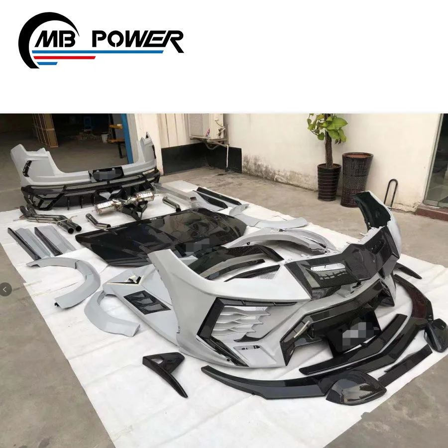 Factory price urus m style carbon and frp urus front bumper lip hood bonnet fender side skirt rear bumper car auto body kit