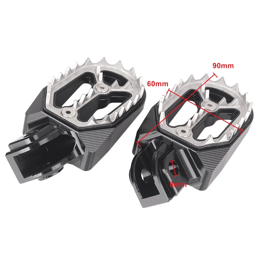 Sharp Teeth CNC Motorbike Dirt Bike Racing Foot Pegs Footpegs Footrests For Husqvarna 85cc-530cc 2005-2015