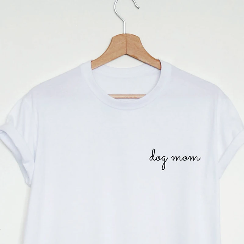 

Dog Mom Letter Printed Pocket T-shirt Casual Dog Mama Gift Tshirt Outfit 90s Summer Short Sleeve Hipster Grunge Tee Shirt Top