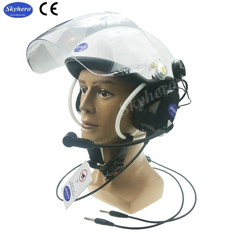 EN966 Certified Aviation Communication Helmet, White Flight Helmet for Gliding, Ultralight and PPG