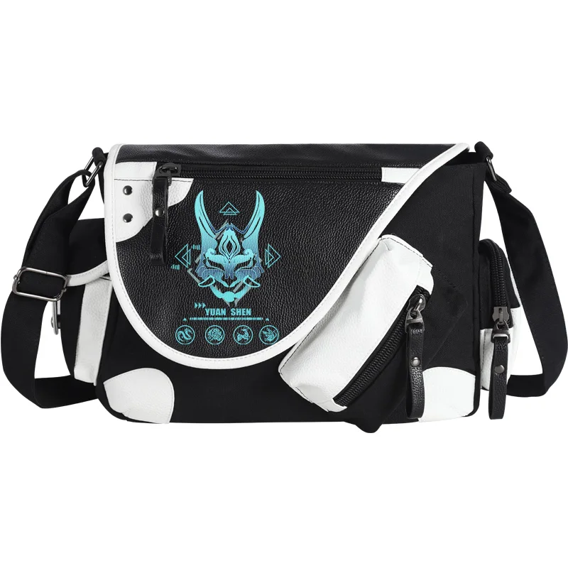 

Anime Game Genshin Impact Xiao Shoulder Bags Cosplay Messenger Bag Xiao Zhong Li Klee Ke Qing canvas bagProp Halloween costumes