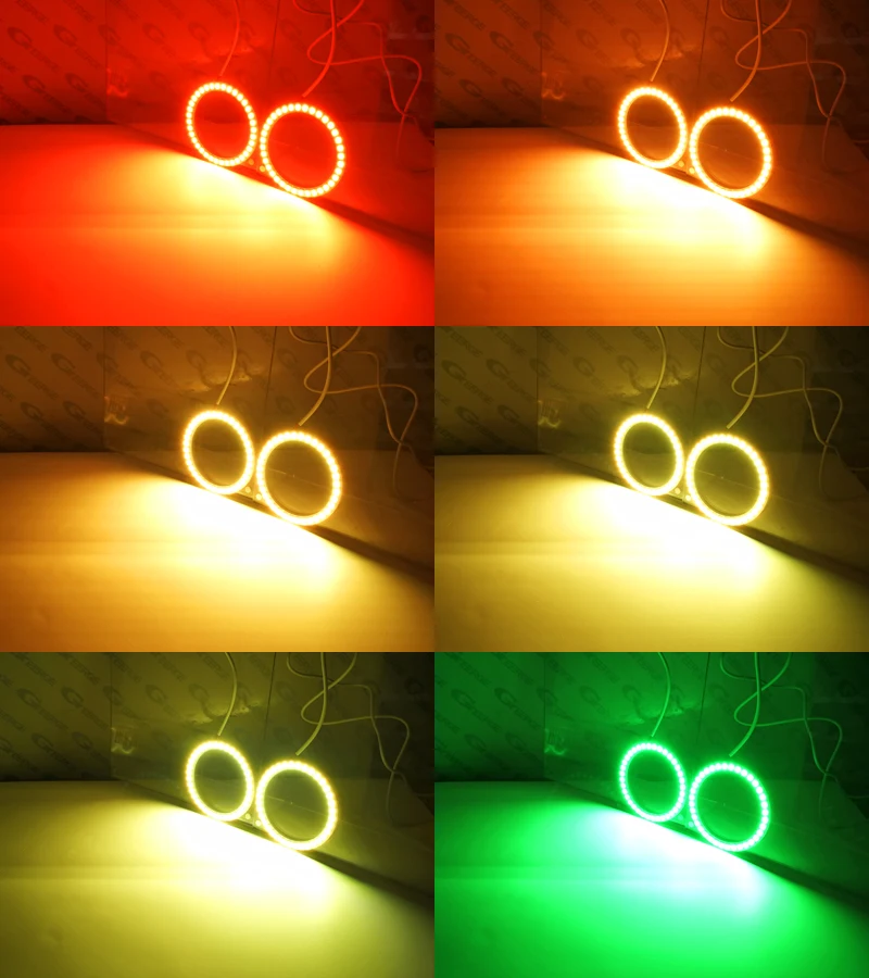 For Yamaha R1 YZF-R1 2009 2010 2011 2012 2013 2014 RF Remote BT App Multi-Color Ultra Bright RGB LED Angel Eyes Kit Halo Rings