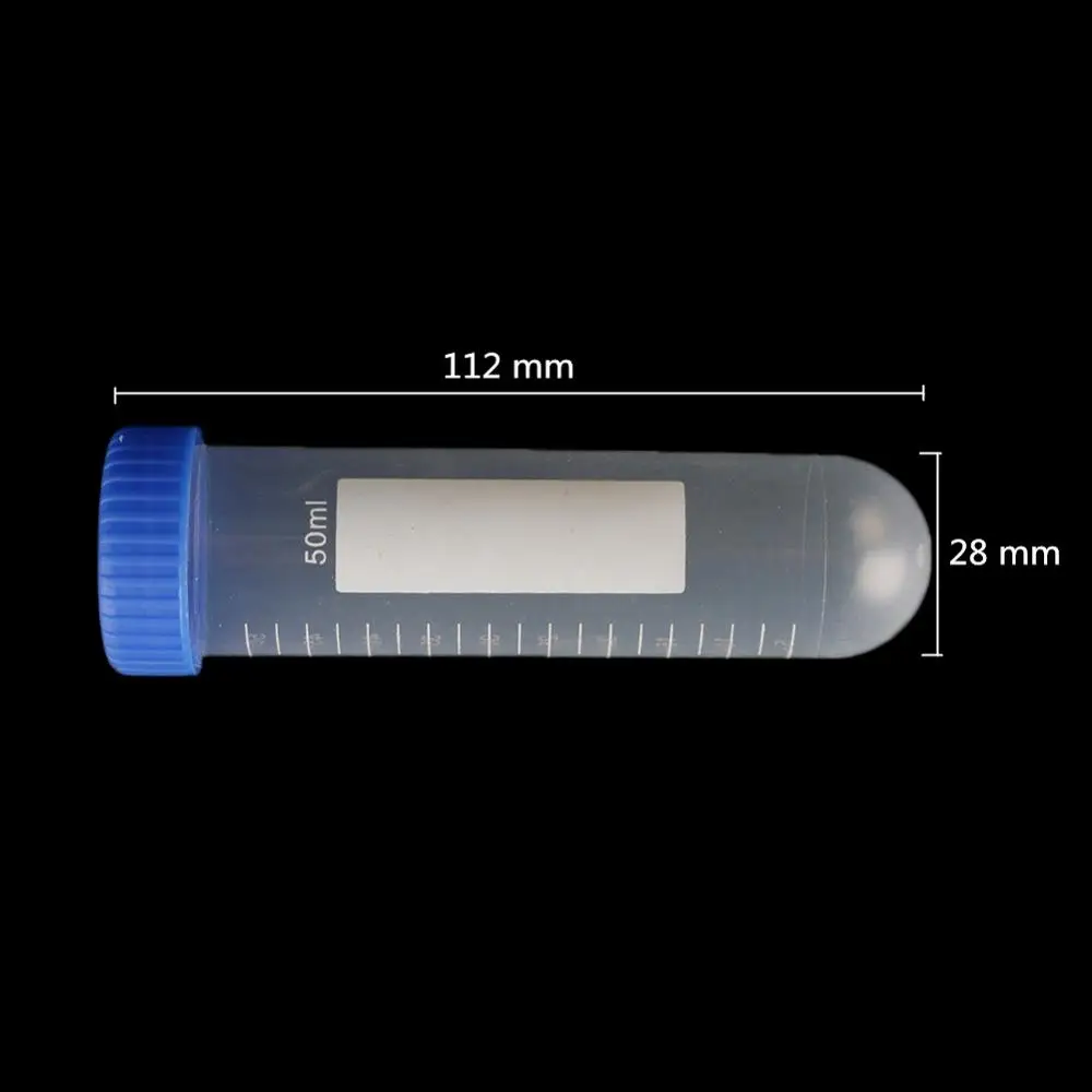 50ml Blue Screw Cap Round Bottom Centrifuge Tube Plastic Test Tubes with Scale Free-standing Laboratory Supplies 2Pcs