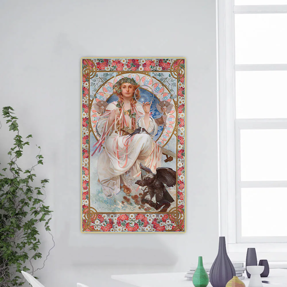 

Citon Alphonse Mucha《Portrait of Josephine Crane-Bradley as Slavia》Canvas Art Oil Painting Picture Wall Decor Home Decoration