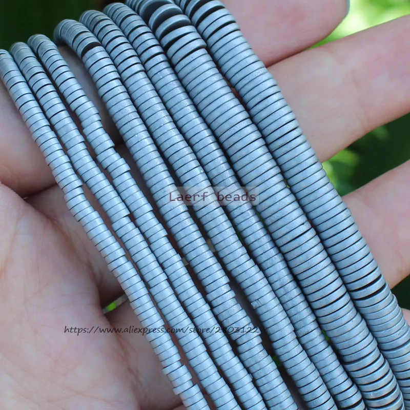 

Very Shining ! 380pcs Natural Hematite MatteSilver HaiXi/Disc Shape1x2-6mm Loose beads 15inch/38cm,For DIY Jewelry making !