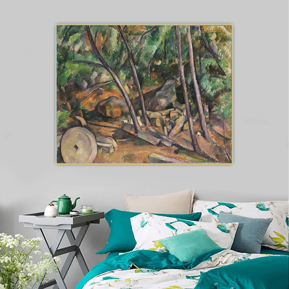 Citon Paul Cezanne《Woods with Millstone in the Park of the Chateau Noir》Canvas Oil Painting Picture Wall Decorations Home Decor