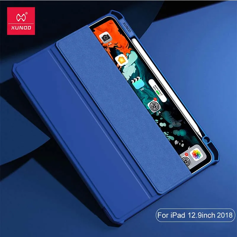 

For iPad Pro 11 Case XUNDD Shockproof Smart Sleep Flip Leather Tablet TPU Case with Pencil Holder for iPad Pro 12.9 2018