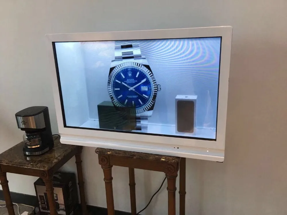 Quiosque de exibição interativo transparente do toque da tela lcd da propaganda digital de 32 polegadas