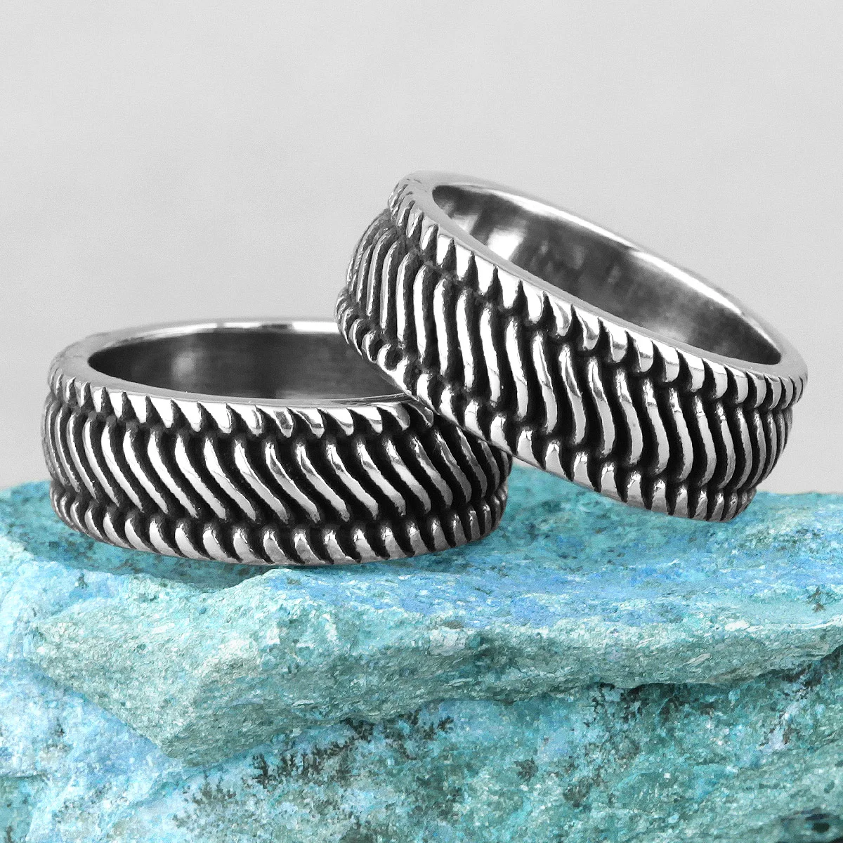 Industrial Style Wheel Tires Stainless Steel Mens Rings Punk Hip Hop For Male Boyfriend Biker Jewelry Creativity Gift Wholesale