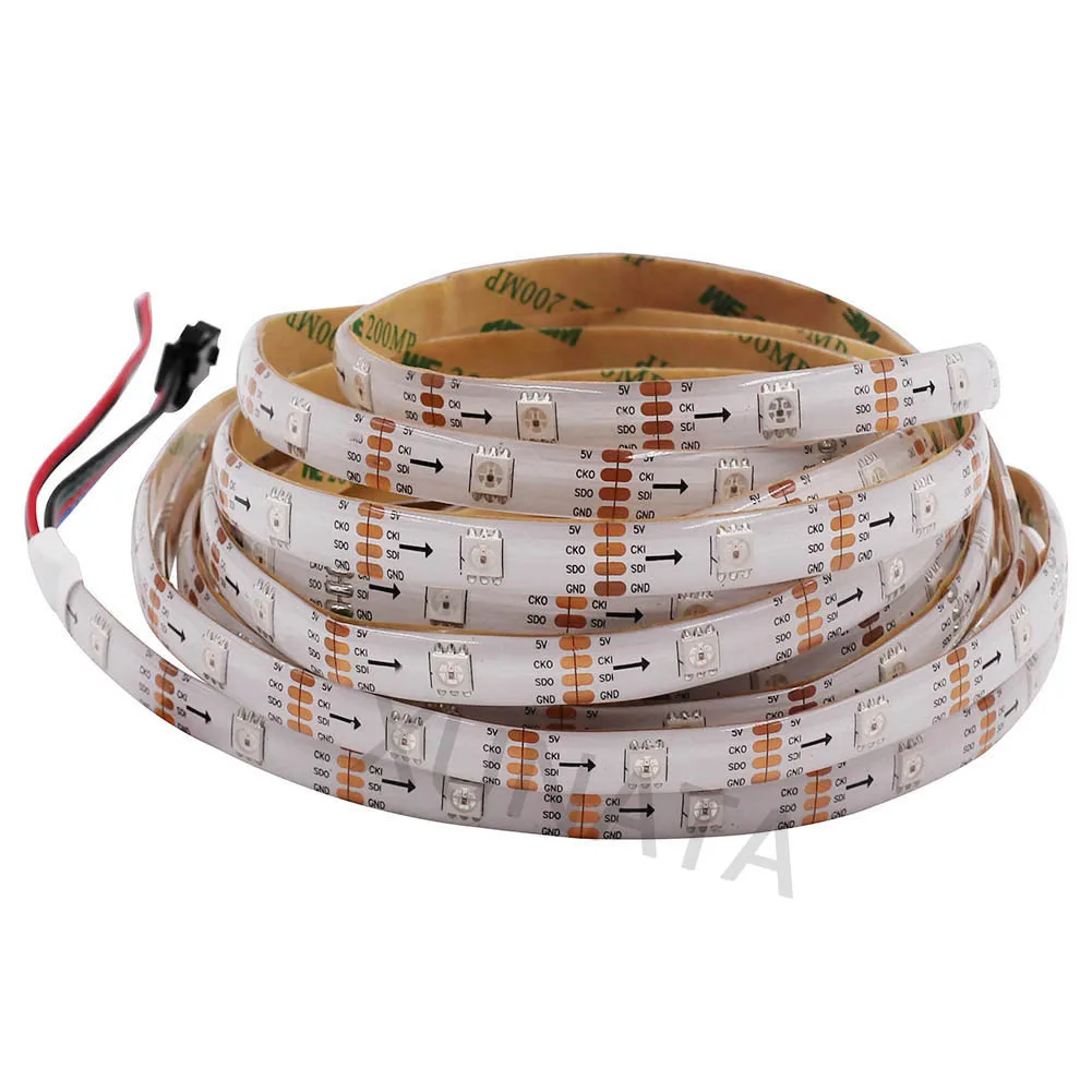 5V Smart Led Pixel Strip Light 5050 WS2801 IC 5m 30/60LED Flexible Tape Waterproof DATA CLOCK Seperately Ribbon Similar APA102