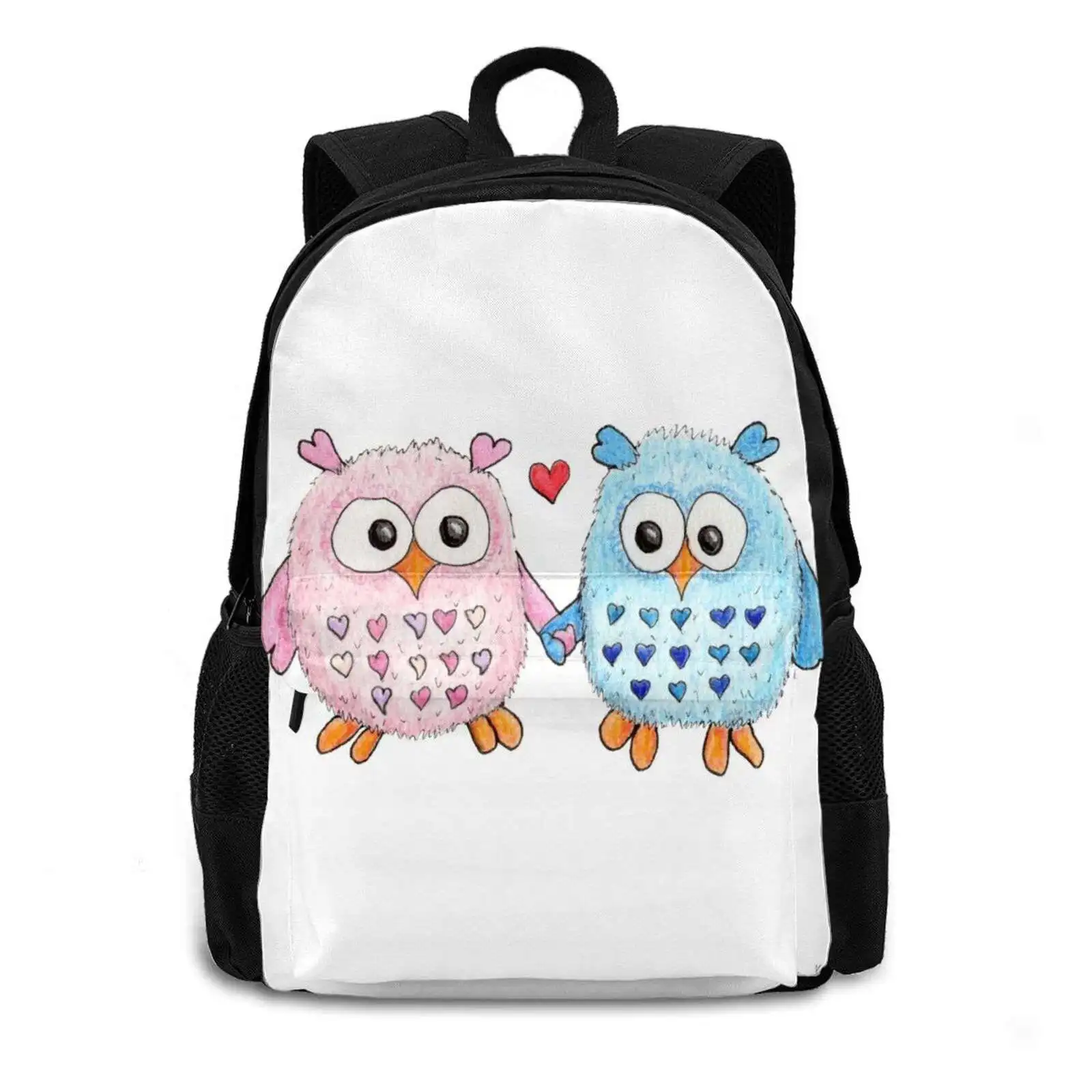 Owl Really Love You! Rucksack Knapsack Storage Bag Backpack Owl Heart Love Valentine Valentines Day Cute Pink Blue Baby