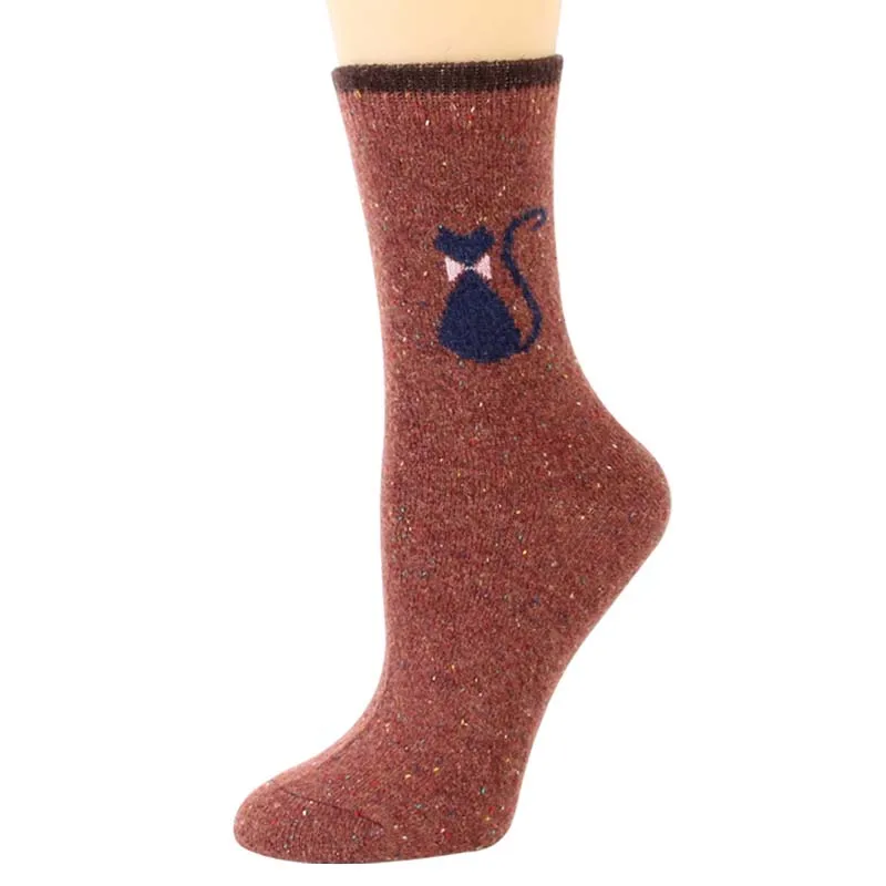 DaiShana-Chaussettes mignonnes en laine pour femmes, nouveau style japonais, chat coréen, Harajuku, Kawaii, épaissir, automne, hiver, 1 paire