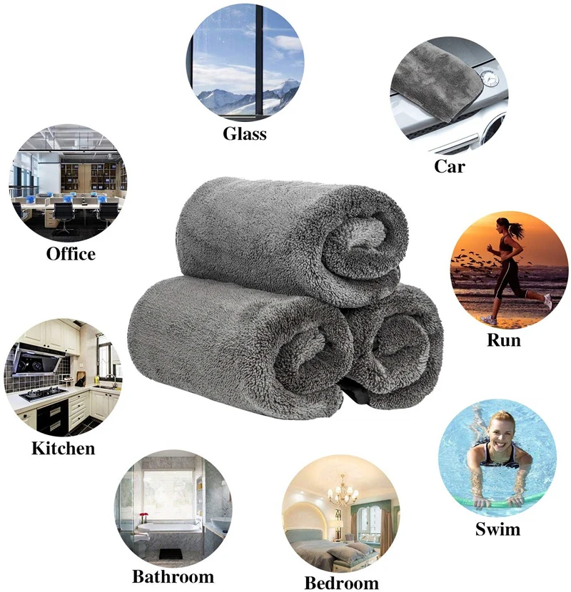 1200gsm Ultra-Thick Micro Fiber Towel Car Drying Towels Car Detailling Cleaning Polishing Microfiber Car Wash Cloth Accessories