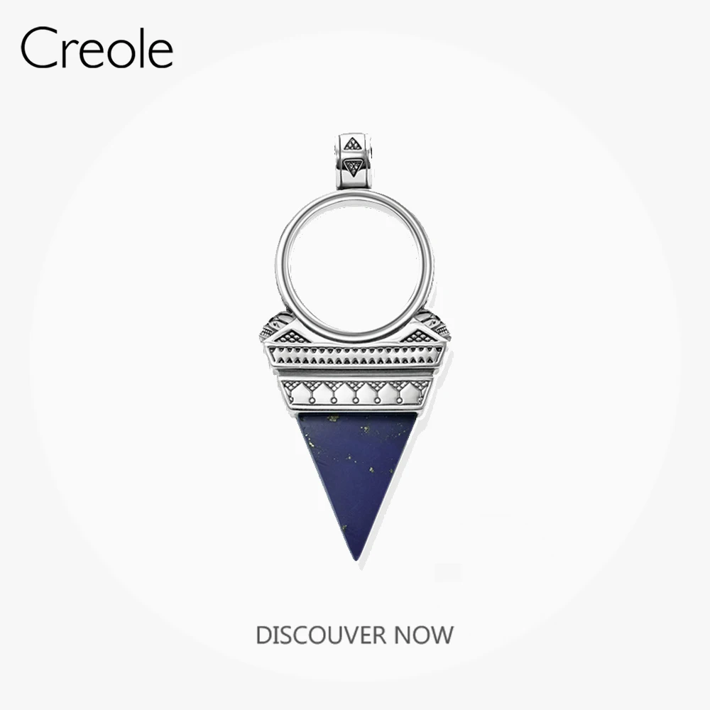 Amuleto triangular de Lazuli azul para hombre y mujer, accesorio de joyería Vintage, de Plata de Ley 925, a estrenar, regalo de mistismo, 2021