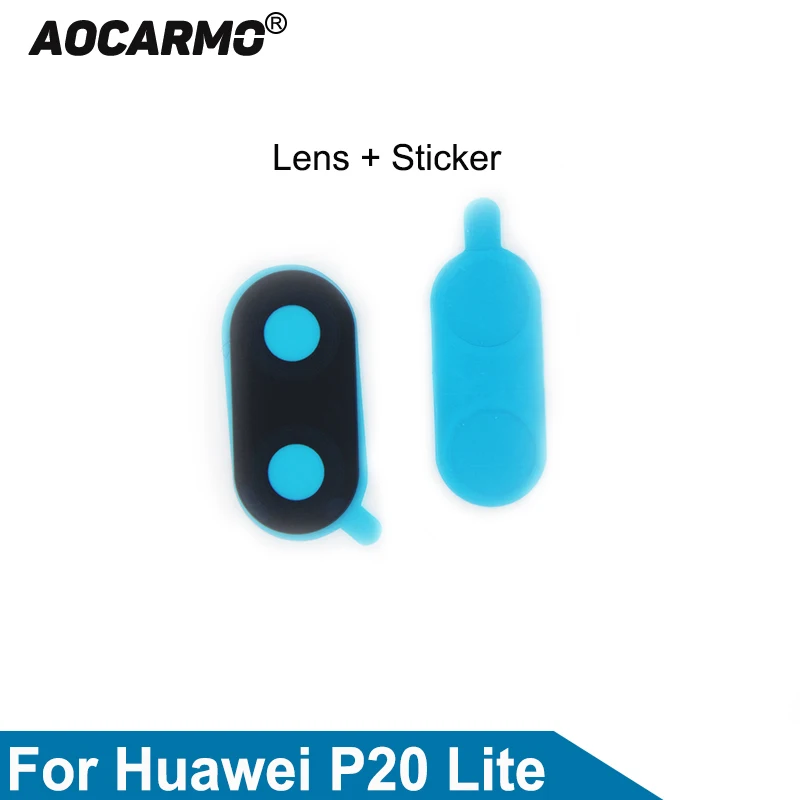 Película de vidro aocarmo para câmera traseira, com adesivo, peça de reposição para huawei p20 lite