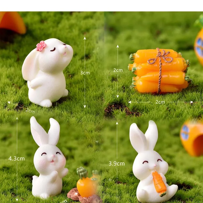 Fairy-Garden Rabbit Dog Artificial Craft Squirrel Terrarium Miniature Animals Model Figurines Gift DIY Mini Duck Desk Decoration