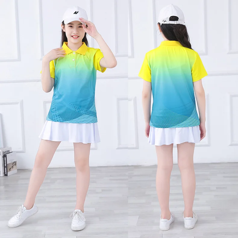 Kid BadmintonShort sleeve Shirt Shorts Girls Tennis Shirt Skirt Sets Boys Ping Pong Child Volleyball Kits Sportswear Clothing