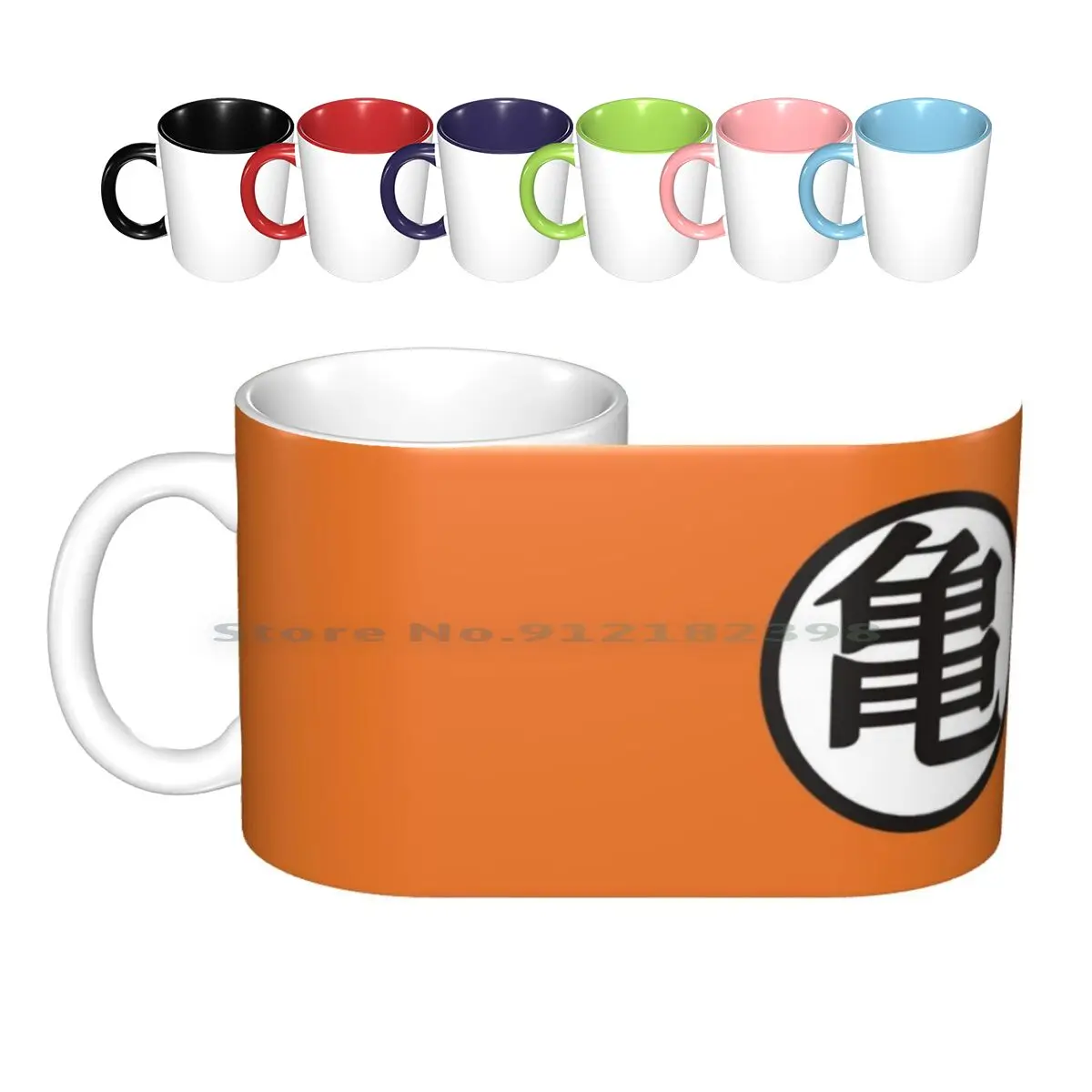 Turtle Logo Ceramic Mugs Coffee Cups Milk Tea Mug Z Master Roshi Anime Anime Minimalist Krillin Logo Super Gt Yamcha Creative