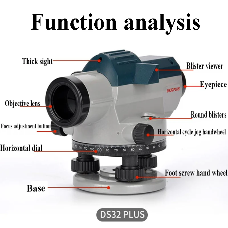 DS32 PLUS Optical Leveling Instrument Device Optical Laser Level Automatic Level Gauge 32x Optical Auto Level Mapping Level