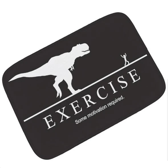 Felpudo divertido para ejercicio, algo de motivación requerido, Fitness, gimnasio, correr, inspiración t-rex, alfombra para puerta de entrenamiento motivacional