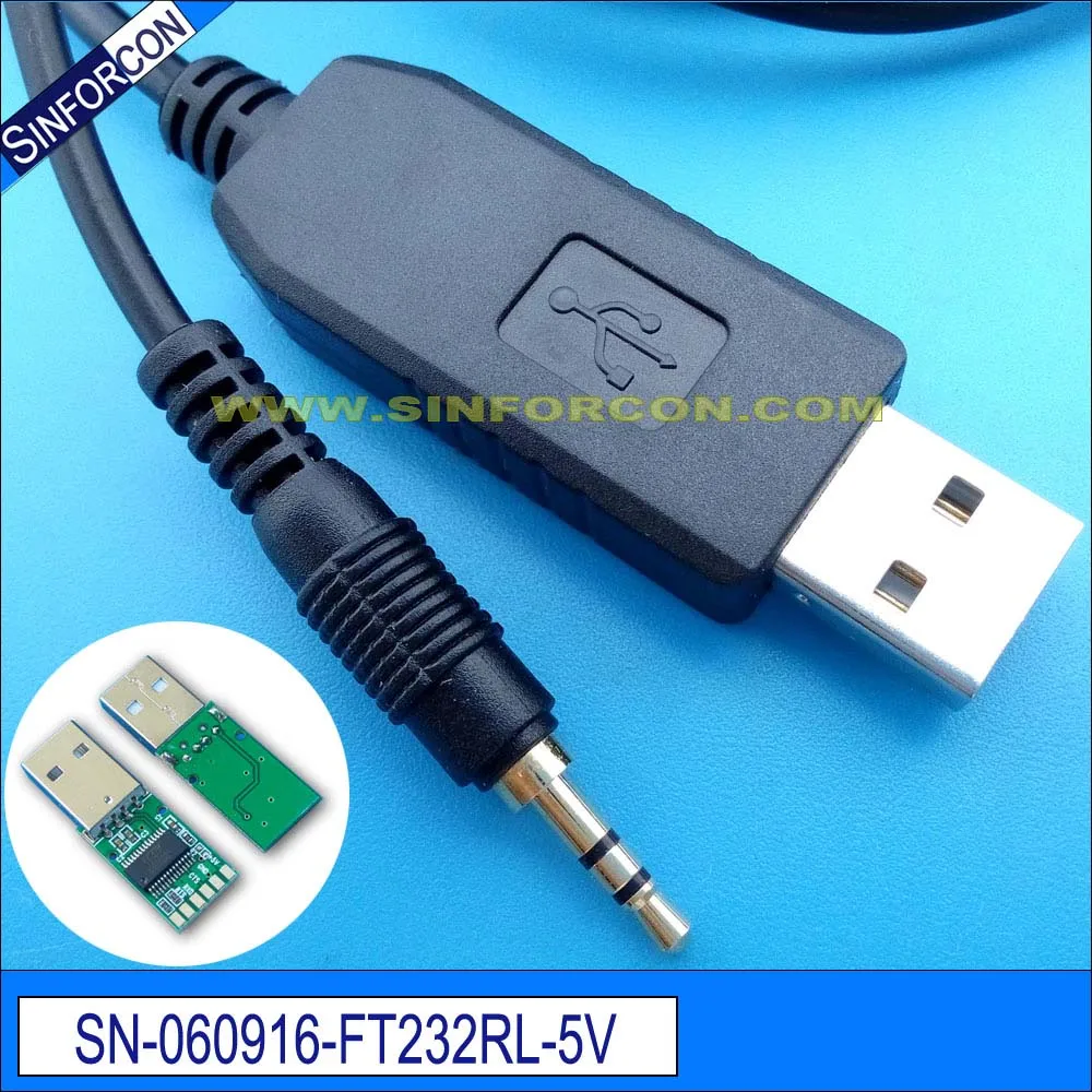 

FTDI USB UART TTL 5 В логический уровень до 2,5 мм стерео разъем последовательный адаптер драйвер кабеля