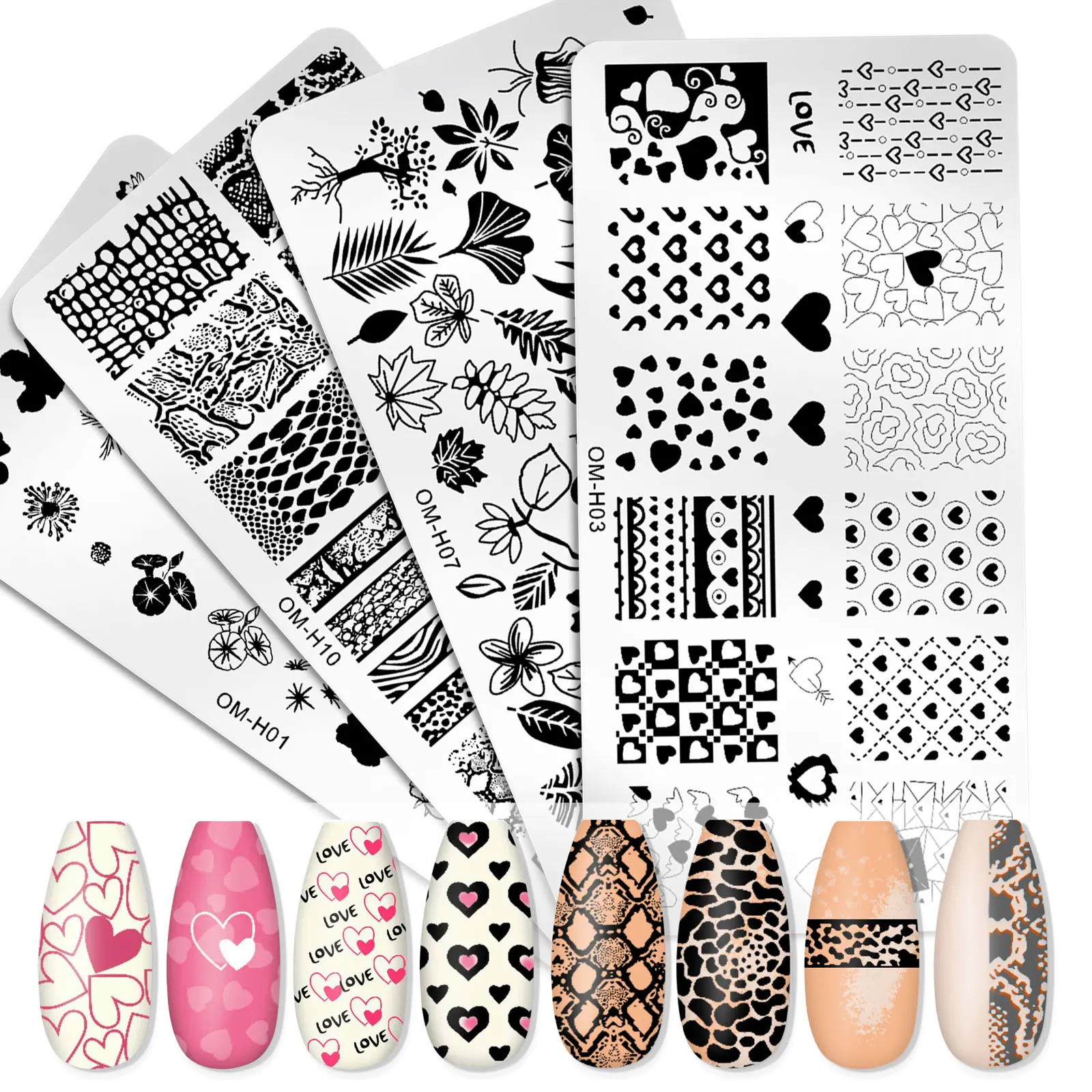 

1Pcs Steel Stamping Plates For Manicure Rectangle Nails Accessories And Tools Stamp Stencils for Nails Design Nail Art