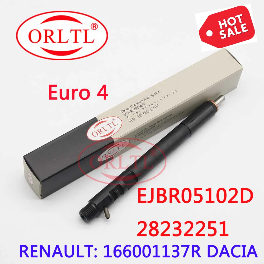 ORLTL EJBR05102D (166001137R) Diesel Common Rail Injector Assy 05102D 28232251 for Delphi DACIA LOGAN Euro 4 Engine