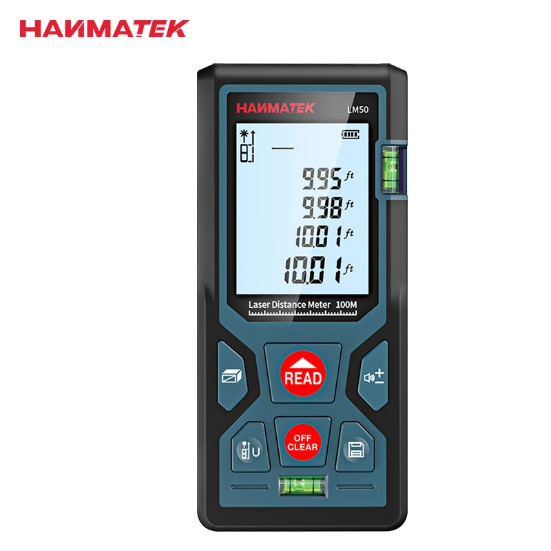 HANMATEK Laser Rangefinder 50M 100M Handheld High-Precision Electronic Measuring Ruler Laser Ruler Room Measuring Instrument