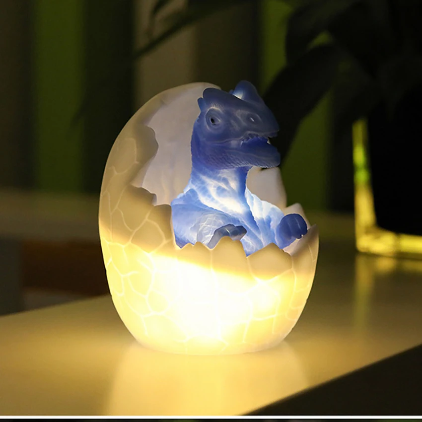Dinosaur Night Light for Kids 3D Dinosaur Egg Glowing Toy Night Light Bedside Lamp Decoration, Christmas, Birthday Gifts