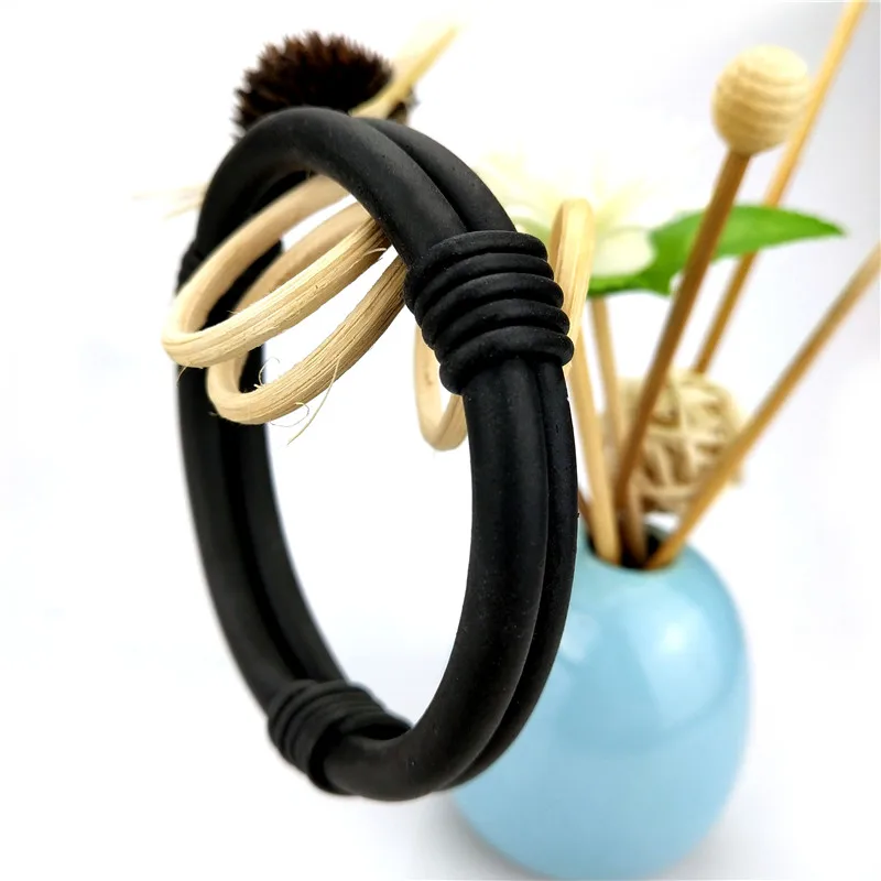 UKEBAY Designer Handmade Bracelets For Women 2020 New Charm Bracelet Bind Fashion Accessories Wholesale Black Rubber jewelry