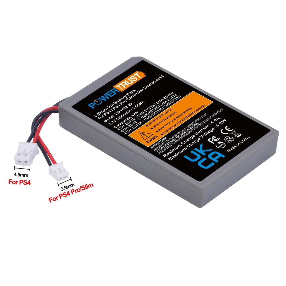 Para sony ps4/ps4 pro magro lip1522 & kcr1410 dualshock 4 v1 v2 controlador sem fio playstation gamepad 2000mah substituir a bateria