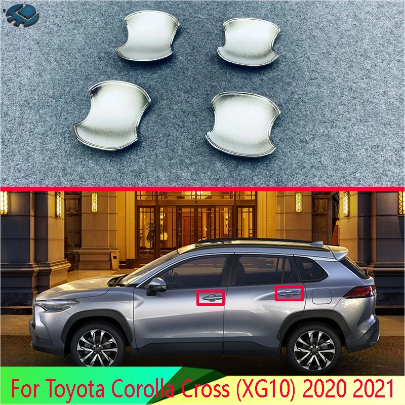 Voor Toyota Corolla Cross (XG10) 2020 2021 Abs Chrome Deurklink Kom Cover Cup Holte Trim Insert Catch Molding garneer