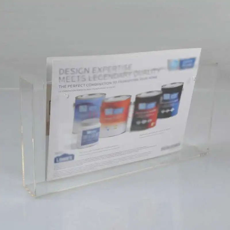 Horizontal A4 Acrylic Display Rak Dinding Informasi Rak Katalog Rak