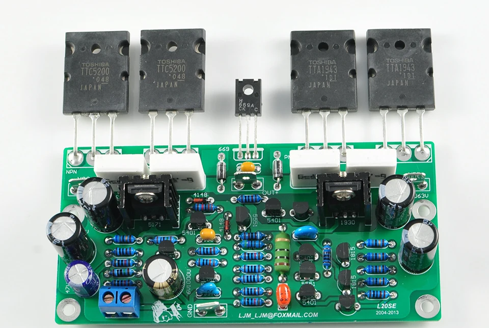 LJM L20SE Audio Amplifier Board A1943 C5200 Stereo Dual Channel 350W Amplifier DIY Amplifier Board ONSEMI 200W8R 350W4R